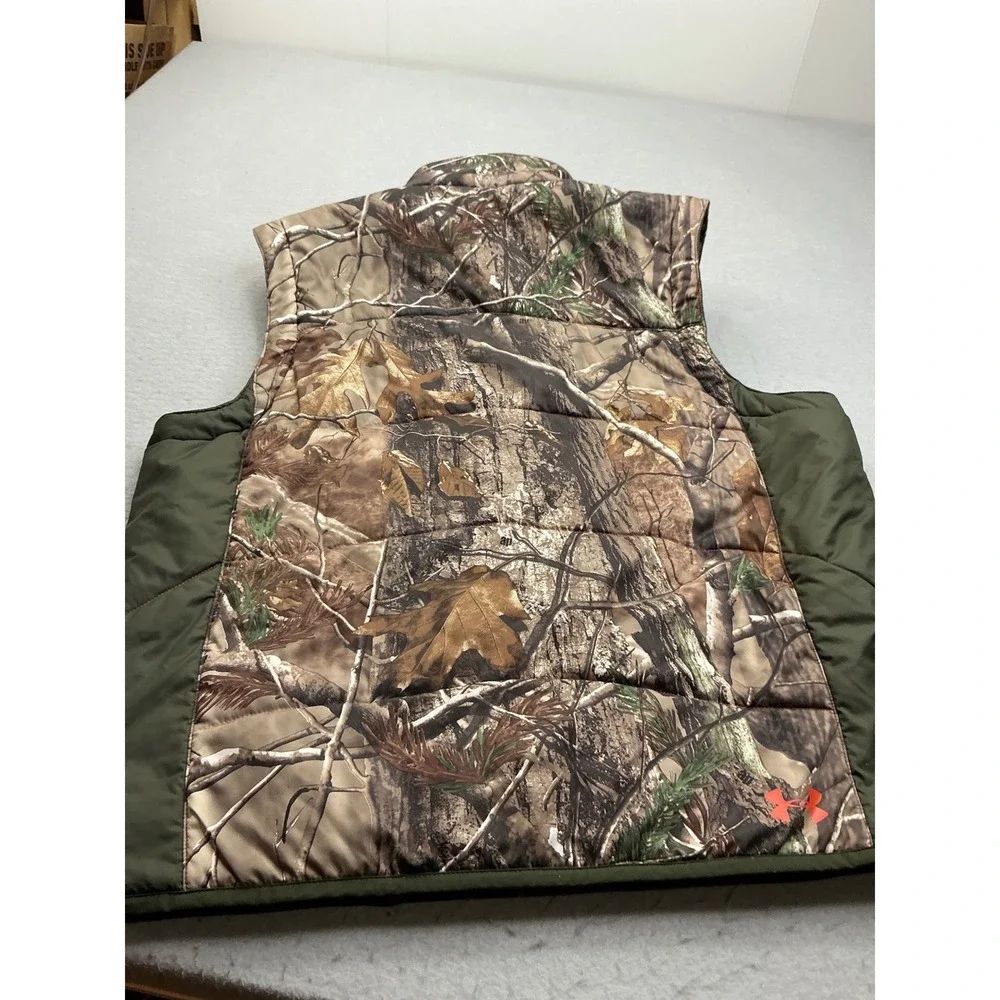 Under Armour Realtree‎ Camo Insulated Vest Hunting Outdoor Green Orange Mens M